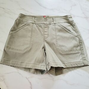 Spanx Women's Stretch Twill Shorts Sz. S Sage Green Tummy Shaping EUC Pull-On